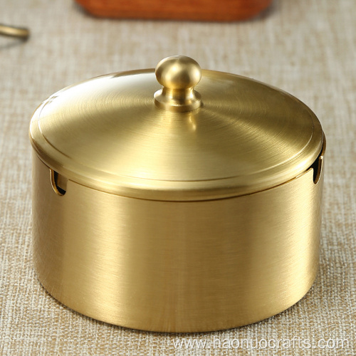 Pure copper ashtray with cover for bedroom